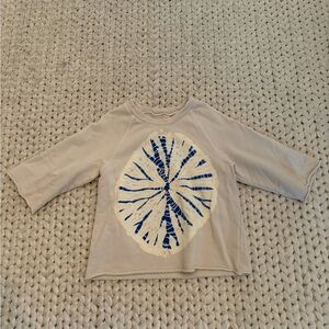 Raquel Allegra Kids Beige and Blue Long Sleeve Tee